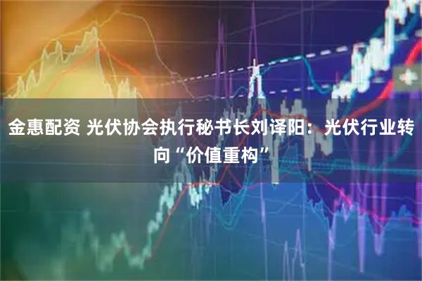 金惠配资 光伏协会执行秘书长刘译阳：光伏行业转向“价值重构”