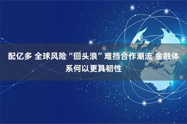 配亿多 全球风险“回头浪”难挡合作潮流 金融体系何以更具韧性