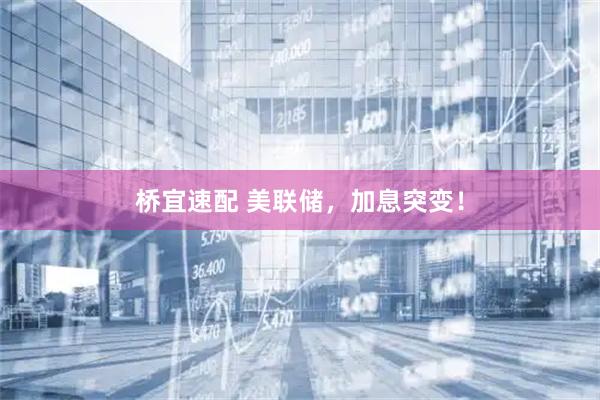 桥宜速配 美联储,加息突变!